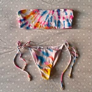 Indah neon tie-dye two piece bikini Collins & bandeau